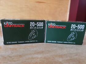 2 N Scale Model Railroad Track Kato Unitrack 20-500 Turnout Throw Switches Nib