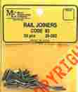 26-083 Micro Engineering Ho Hon3 Nickel Silver Code 83 Rail Joiners 50 Pkg