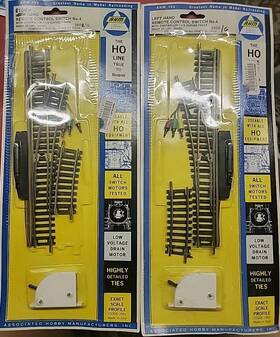 2502 Ahm/rivarossi 2501 No. 4 Left And Right Hand Switch Remote Control Track Ho Scale Nos