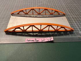 23571-571 American Flyer S Train 571 23571 Orange Truss Bridge Metal Base 10.75 Long Lot V