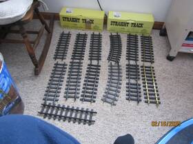 Aristocraft Polk' S Brass Track With Joiners- Black 2 Rail - Used 13 Pieces