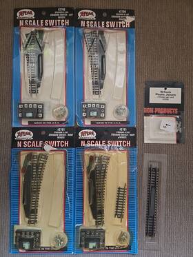 2700-2701 Atlas N Scale Switch Track Lot New In Open Package Plus Joiners Controls