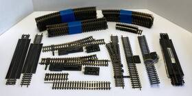 Atlas 499-r Ho Track Lot Of 49 Curves Straights Turnouts Re-railers Terminals