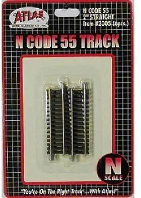 Atlas 732573020054 2005 N Scale Code 55 2 Inch Straight Track 6 Pack New Free Shipping