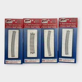 2526 Atlas 732573025103 Lot Of N Scale Snap Track 9 3/4 Inch 11 19 Radius 2510 2520 2521