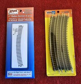 Atlas 732573025202 Vtg N Scale #2520 11 Inch Radius Track Sections 2 Packs Of 6pcs Each