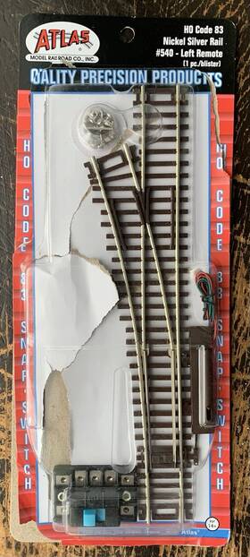 Atm540 Atlas #540 Ho Code 83 Nickel Silver Rail Left Remote - Model Railroad Track