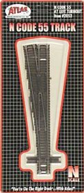 2052 Atlas Code 55 #7 Left Turnout N Scale Nickel Silver Model Train Track #2052