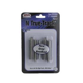 G2404 Atlas N True Track Gray Ballast 2 Inch Code 65 Straight Pack Of 6