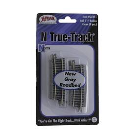 G2411 Atlas N 11 Inch Radius 1/2 Section Code 65 Curved Track Pack Of 8