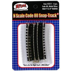 Atlas Model Railroad Atl2511 N Code 80 9.75 Radius 1/2 Curve 6 Track