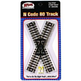 Atl2567 Atlas Model Railroad N Code 80 45 Degree Crossing Track