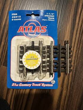 6015 Atlas O New Track # Nickel Silver Rail With Brown Ties 1-1/4 Inch Pack Of 4