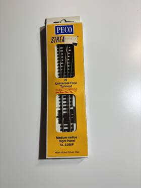 Sl-e395f Atlas Peco N Scale Code 55 Fine Turnout Medium Radius Right Hand