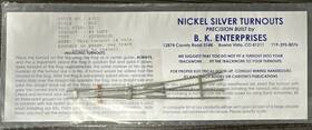 4352 B.k. Enterprises Bk Nn3 Or Z Scale #4352 #4 Left Hand Turnout Code 55 Nickel Silver