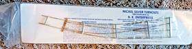 624b B.k. Enterprises On3 Scale B. K. Nickel Silver Turnout - #4 Left Hand Curved New