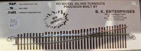 756p B.k. Enterprises Ho Scale Code 70 Left Hand Nickel Silver Turnout