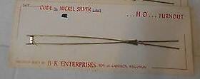 765p B.k. Enterprises Ho Scale Code 70 Nickel Silver Right Hand Turnout