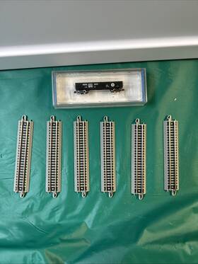 73664 Bachmann 022899446134 Bachman N Scale 5 Inch Straight Track 6 Pcs And Prr -73664 Gondola