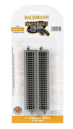 Bachmann 022899448114 Trains - Snap-fit E-z Track 5 Inch Straight 6/card Nickel Silv