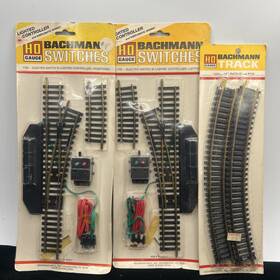 1761-1762 Bachmann Vtg Switches 1761 1762 1501 Ho Scale Lh/rh Electric Switch Track 18 Inch