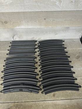 39393 Bachmann Ho E-z Track Lot Of 20 Black Curved Curve And Straight