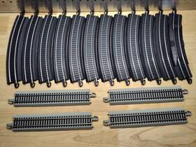 4401b3-2 Bachmann Ho Scale E-z Track Lot Of 16 12 Curve Black 4 Straight Grey