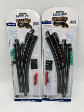 44461 Bachmann 44462 Ho Steel Alloy E-z Track Right And Left Hand Remote Switch Turnout