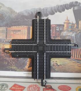 4451-b Bachmann Ho 4441 B Ez-track 90 Degree Crossing Black Roadbed Nice Lqqk