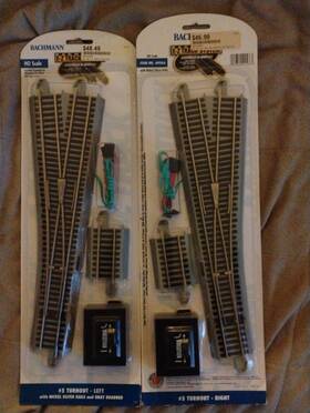 44566 Bachmann 44565 Left And Right Turnout Code 100 Rail
