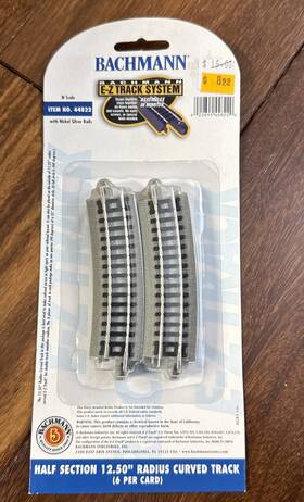 44822 Bachmann N Scale Half Section 12.50 Inch Radius Curved Nickel Silver 6pcs