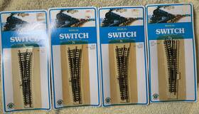 54-7555 Bachmann Lot Of 4 Manual Control Switch N Scale 3 Right And 1 Left New Sealed