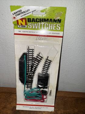 54-7662 Bachmann Vintage N Gauge Remote Control Switch Righthand 8 Inch Radius #7662