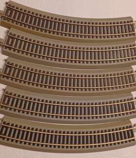 92124a3-1 Bachmann E-z Track Ho Scale 9 Inch Curved Nickel Silver Gray Pre Owned Lot Of 5