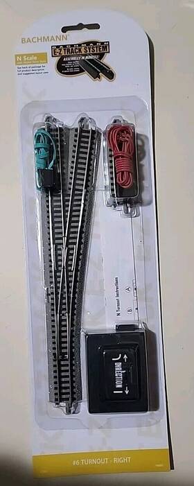 Bac44860 Bachmann Ez-track #6 Right Hand Turnout Remote Switch N Scale 44860