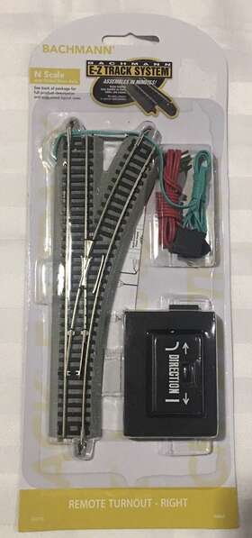 Bac44862 Bachmann Industries Right Remote Turnout With Nickel Silver Rail And Gray Roadbed