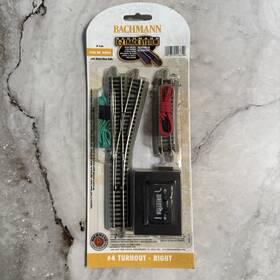 Bac44864 Bachmann N Scale Model 44864 Remote #4 Right Turnout Nickel Silver Ez Track