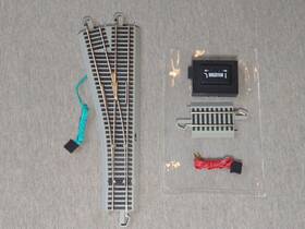 H4557b-2 Bachmann E-z Track Ho #4 Lh Turnout With Nickel Silver Rails/gray Roadbed
