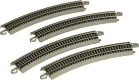 Bachmann Trains 696393800220 E-z Track Reversing 18 Inch Radius Curved 4/card - Nickel Silver