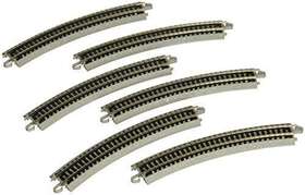 Bachmann Trains 885731155225 Snap-fit E-z Track 11.25 Inch Radius Curved 6/card - Nickel Silver Rail