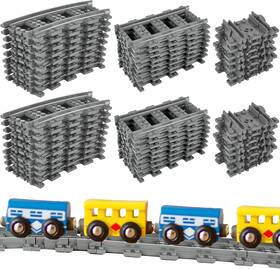 Kugliwa-018j-aa Brand Kugliwa 78 Pcs Classic City Train Tracks Plastic Track Expansion Packs