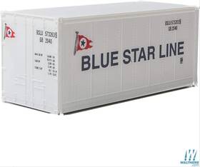 949-8661 Brand Walthers Scenemaster 20ft Smooth-side Container - Ready To Run Blue Star Line Ho Scale