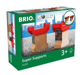 Brio 312350332544 World 33254 - Super Supports 2 Piece Wooden Railway Set Enhances Creativi