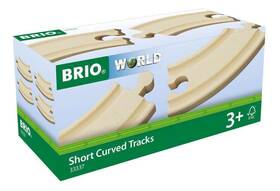 Brio 312350333374 World 33337 - Premium 4-piece Short Curved Tracks Wooden Train Toy Set For