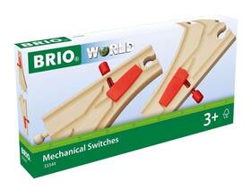 Brio 312350333442 World - 33344 Mechanical Switches 2-piece Interactive Wooden Train Tracks S