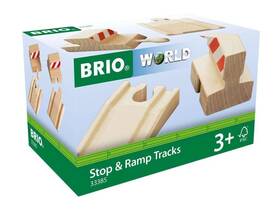 Brio 312350333855 World 33385 - Stop And Ramp Track 4 Piece Wooden Toy Train Accessory For Ki