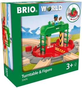 63347600 Brio World 33476 - Turntable And Figure 2 Piece Wooden Toy Train Accessory