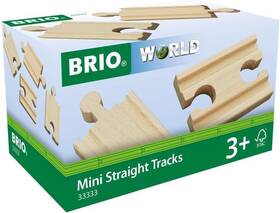 Brio 799959753029 World 33333-4-piece Mini Straight Tracks Versatile Wooden Train Set