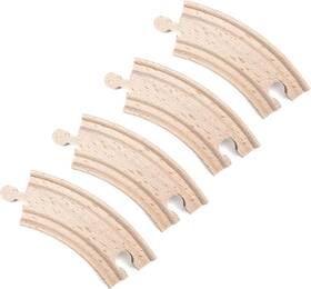 Tcon-01 Brybelly 4-piece 3.5 Inch Curved Wooden Train Track Value Booster Pack - Compatible With All