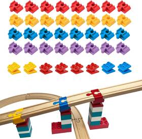 90004 Bunu1492 Wooden Train Track Accessories 40 Pcs Connector Compatible